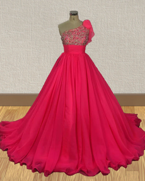 Little Child Hot Pink Pageant Dress with Glitz Bodice