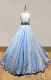 Halter Beaded Bodice Teenage Gorgeous Evening Gown