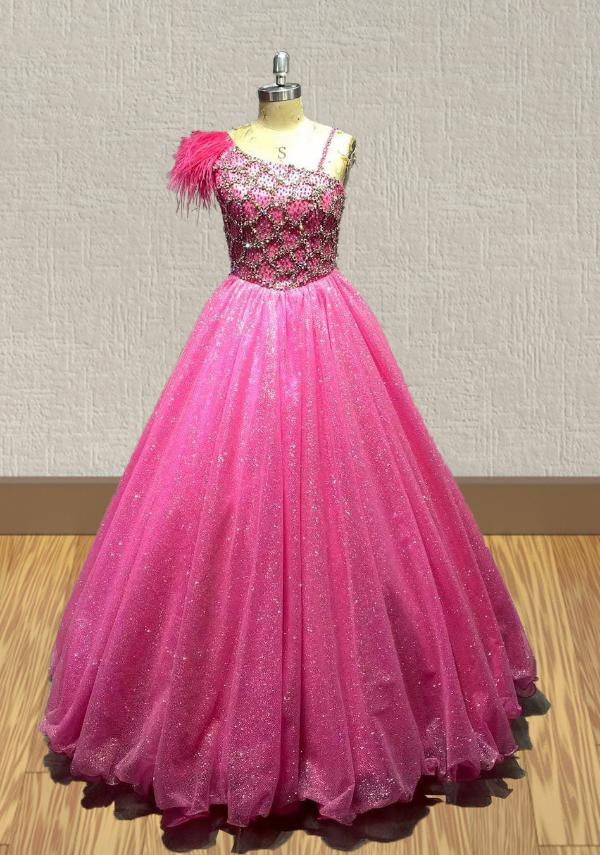 Stunning Couture Children's Little Girl Fuchsia Pageant Gown