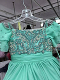 Custom Little Girls Stunning Mint Evening Dress