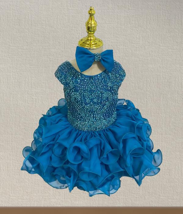 Gorgeous Little Girls Sparkly Cupcake Pageant Gown