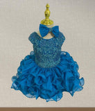 Gorgeous Little Girls Sparkly Cupcake Pageant Gown