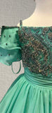 Custom Little Girls Stunning Mint Evening Dress