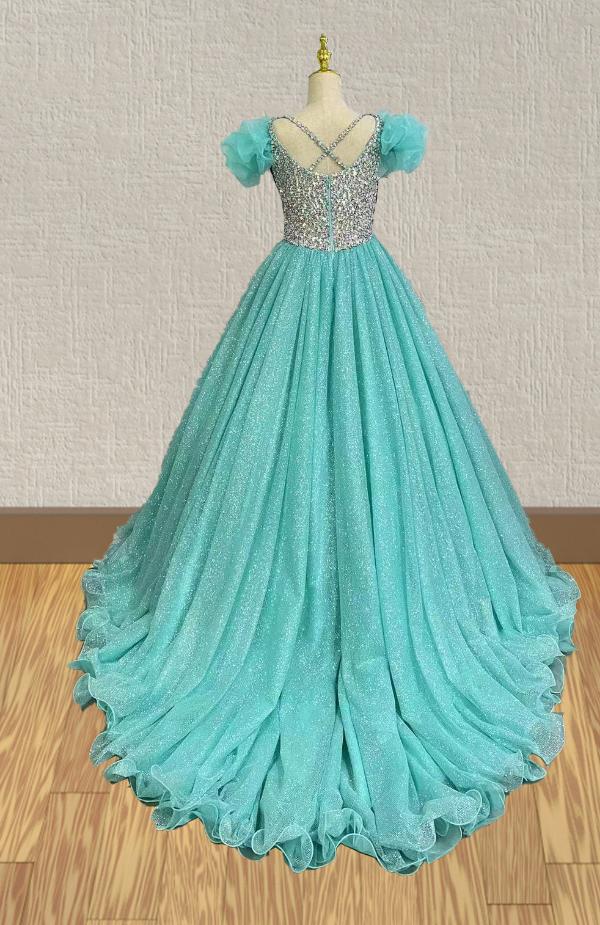 LIttle Child Mint Pageant Gown with Glitz Bodice