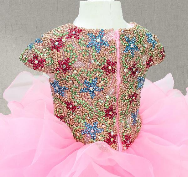 Little GIrls Gorgeous Pink Cupcake Pageant Dress