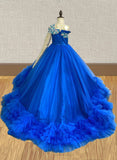 Custom Made Junior Miss Royal Blue Pageant Dress