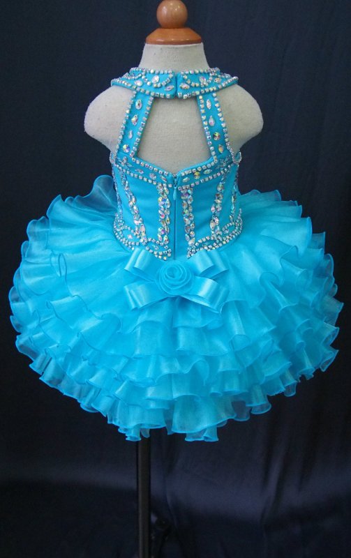 16 color - Infant/toddler/baby/children/kids Girl's Glitz Pageant Dress/clothing 1~4T G047 - 2 - ToddlerPageantDress