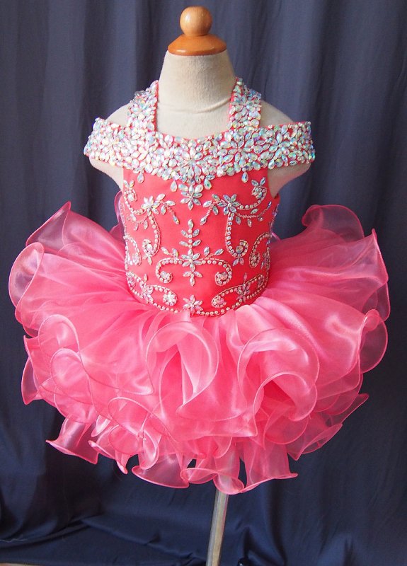 16 color - Infant/toddler/baby/children/kids Girl's glitz Pageant evening/prom Dress/clothing 1~4T G081 - 4 - ToddlerPageantDress