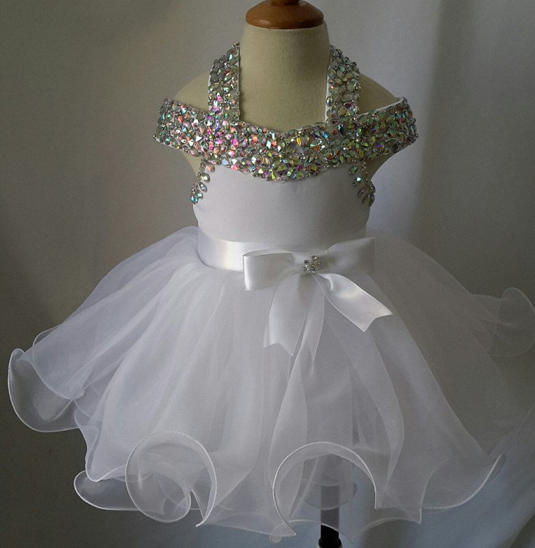 16 color - Infant/toddler/baby/children/kids glitz Girl's Baby Doll Pageant Dress 1~5T G081D - ToddlerPageantDress