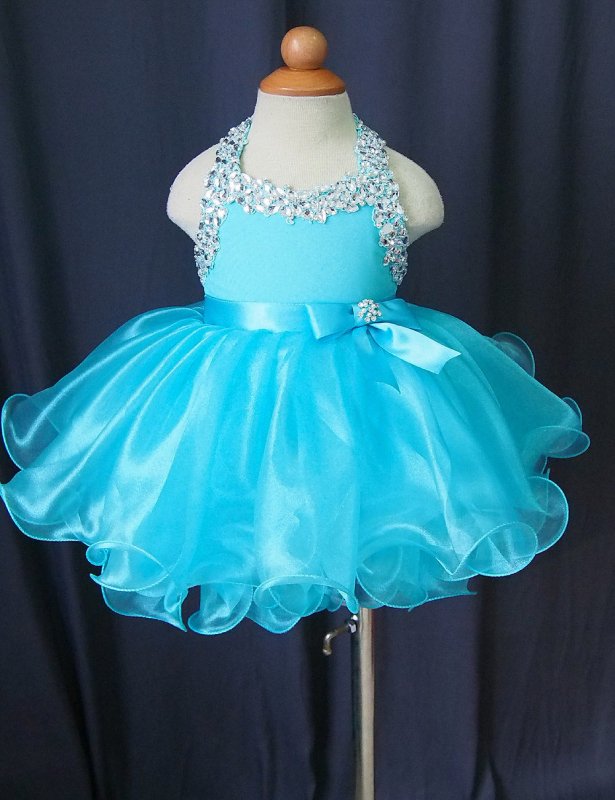 16 color - Infant/toddler/baby/children/kids glitz Girl's Baby Doll Pageant Dress1~4T G079 - ToddlerPageantDress