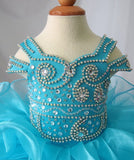 16 Color - Stunning Beaded Bodice Little Girl Glitz Cupcake Pageant Dress - ToddlerPageantDress