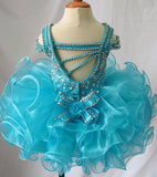 16 Color - Stunning Beaded Bodice Little Girl Glitz Cupcake Pageant Dress - ToddlerPageantDress