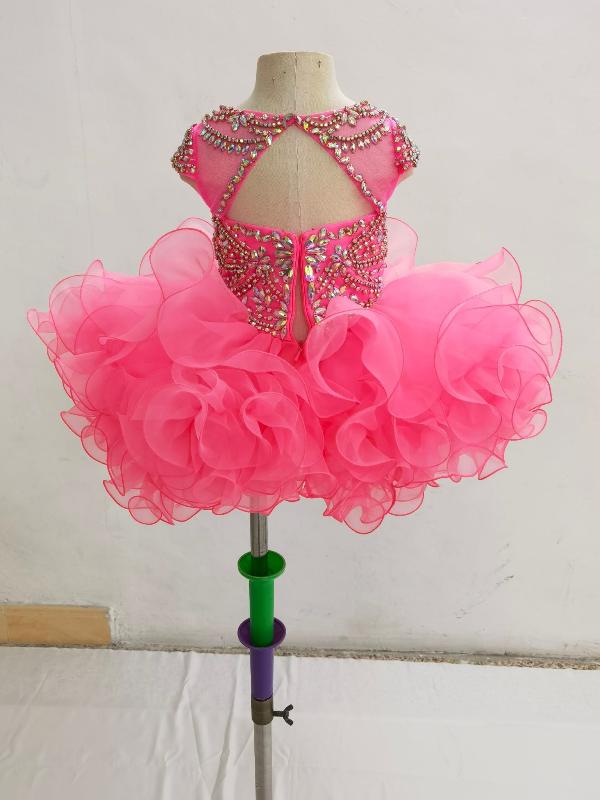 Cap Sleeve Baby Girl/Toddler/Childs Pink Sparkly Pageant Dress