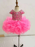 Cap Sleeve Beaded Bodice Toddler Sparkly Pageant Dress