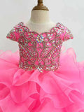 Cap Sleeve Beaded Bodice Toddler Sparkly Pageant Dress