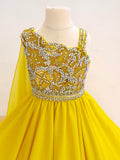 Gorgous Flower GIrls Glitzy Pageant Dress With Cape