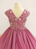 V Neck Glitzy Beaded Bodice Fast Shipping Prom Dress