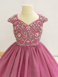 V Neck Glitzy Beaded Bodice Fast Shipping Prom Dress