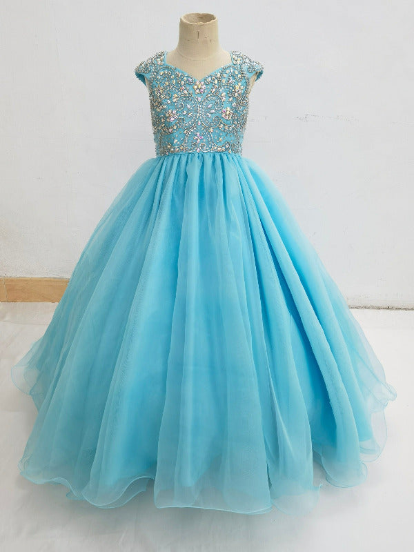 Custom Sparkly Beauty Kids Ball Gown For Teens ToddlerPageantDress