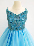 Elegant Beaded Bodice Young Girl Prom Pageant Couture