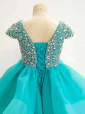 Beauty Cap Sleeve Little Girl Sparkly Pageant Dress