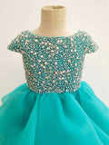 Beauty Cap Sleeve Little Girl Sparkly Pageant Dress