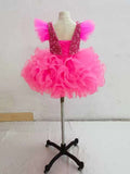 Glitzy Beaded Bodice Baby Girl Cupcake Pageant Dress