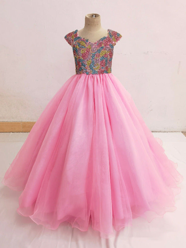 Elegant Best Beauty Little Girls Pink Ball Gown