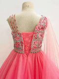 Glitzy Beaded Bodice Young Girls Beauty Pageant Dress