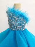 Stylish Gorgeous Beauty Juniors Pageant Dress with Feather