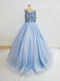 Custom Made Little Girls Sky Blue Prom Pageant Couture