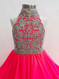 Halter Sparkly Elegant Beaded Bodice Kids Pageant Dress