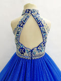 Glitzy Beaded Bodice Little Girls Royal Gorgeous Gowns