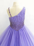 Stunning Beaded Bodice Little Girls Long Prom Dress