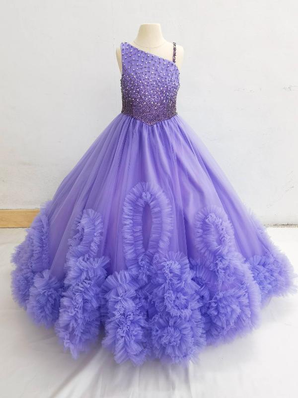 Stunning Beaded Bodice Little Girls Long Prom Dress