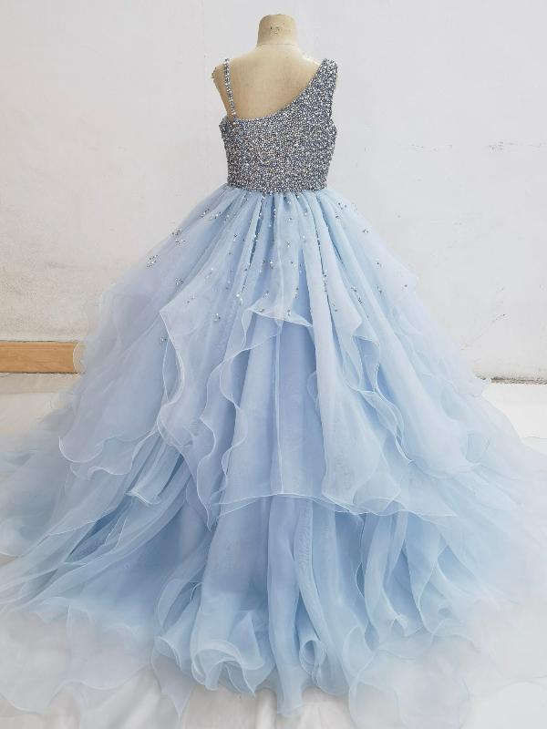 Teenage Girl Sparkly Beaded Bodice Prom Gown