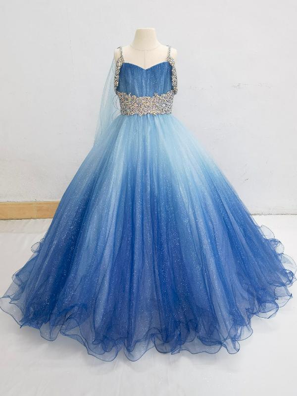 Young Girls Stunning Colorful Glitz Evening Gown