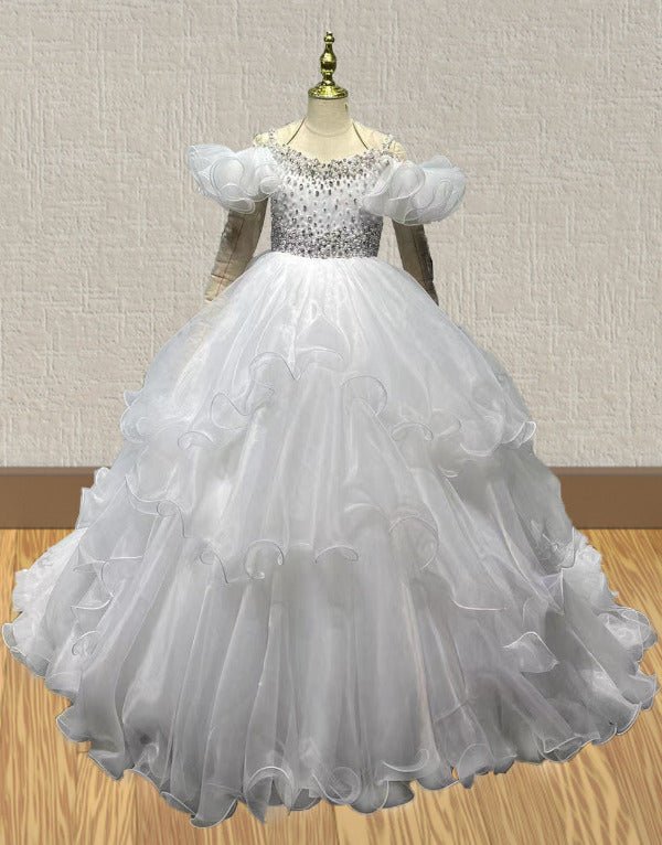 Best Beauty White Prom Couture Pageant Gown For Teenages - ToddlerPageantDress