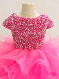 Cap Sleeve Beauty Beaded Bodice Little Girls Pageant Dress - ToddlerPageantDress