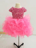 Cap Sleeve Beauty Beaded Bodice Little Girls Pageant Dress - ToddlerPageantDress