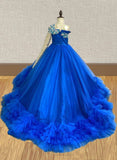 Custom Made Junior Miss Royal Blue Pageant Dress - ToddlerPageantDress