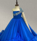 Custom Made Junior Miss Royal Blue Pageant Dress - ToddlerPageantDress