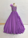 Custom Stunning Junior Miss Purple Pageant Dresses - ToddlerPageantDress