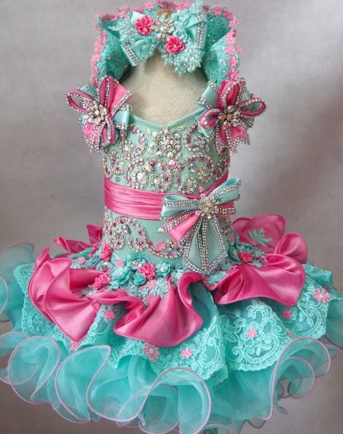 Glitz Beaded Bodice Little Girl /Baby Miss Cupcake Pageant Dress - ToddlerPageantDress