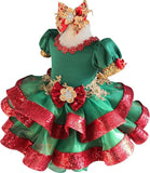 Glitz Beaded Bodice Little Girl Cupcake Pageant Dress For Christmas - ToddlerPageantDress