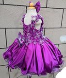 Jennifer Wu Little Girl/Baby Girl/Infant Baby Doll Pageant Dress with hair bow - ToddlerPageantDress