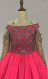 Junior Miss Fuchsia Pageant Dress with Glitz Bodice - ToddlerPageantDress