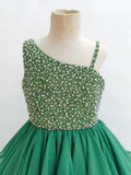 One Shoulder Multilayer Charming Sparkly Pageant Dress - ToddlerPageantDress