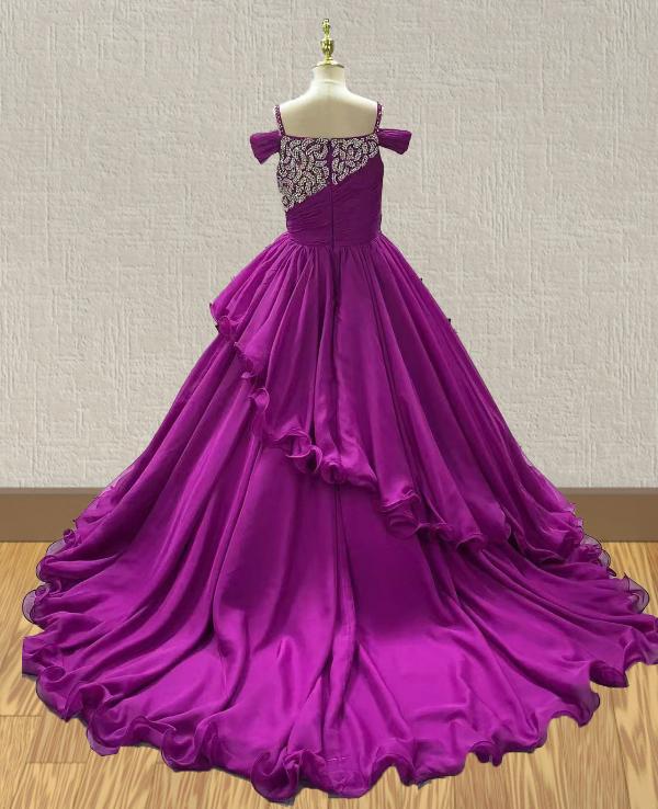 Purple Teen and Miss Glitter Pageant Dresses - ToddlerPageantDress