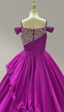 Purple Teen and Miss Glitter Pageant Dresses - ToddlerPageantDress